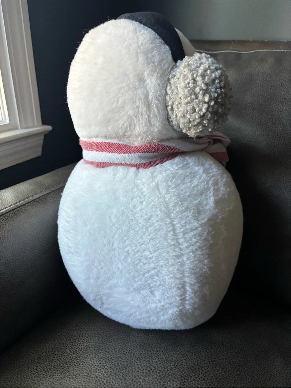 Costco 2025 Kirkland White Plush Snowman with Red-Striped Scarf OEKO-TEX